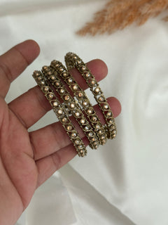 Gold stone Bangle Set