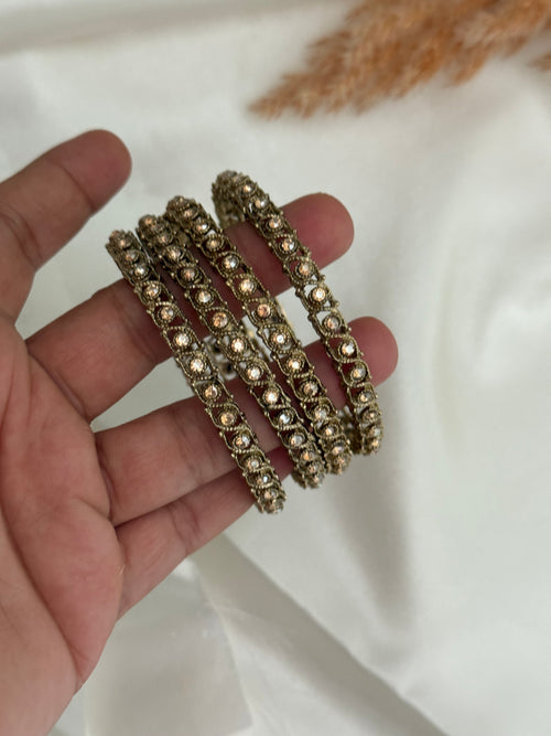 Gold stone Bangle Set