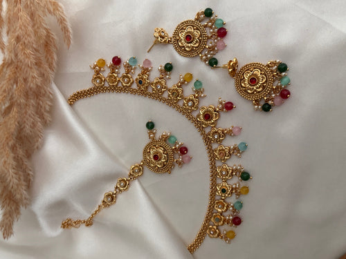 Pink Gold Choker Set