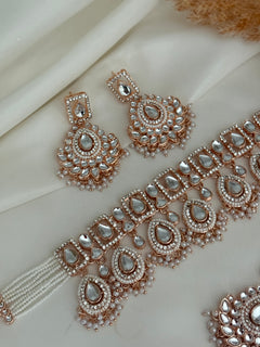 Rose gold Uncut Kundan Choker Set