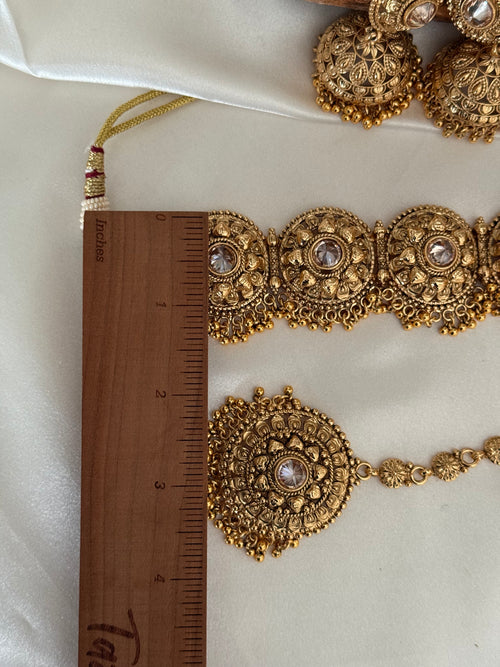 Pearl Antique Gold Choker Set