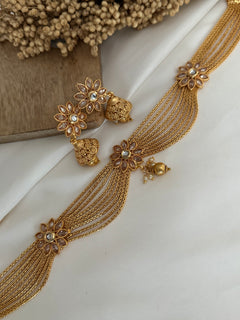 Gold imitation Polki choker Set