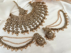 Bridal Gold polki Kundan Necklace Set