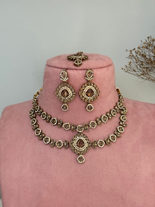 Polki layered necklace set
