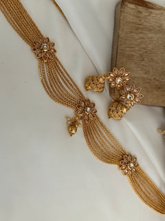 Gold imitation Polki choker Set
