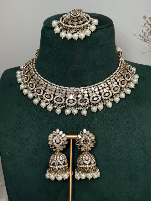 Pearl mirror Necklace Set
