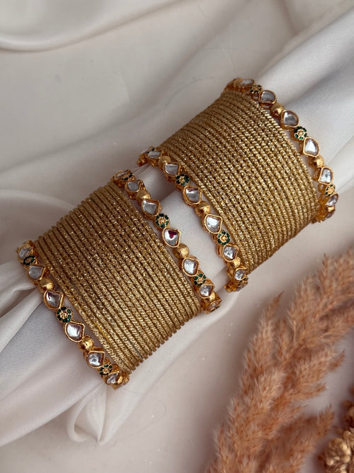 Kundan Gold bangles set