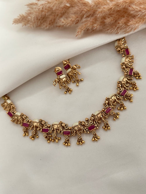 Elephant Antique Necklace Set