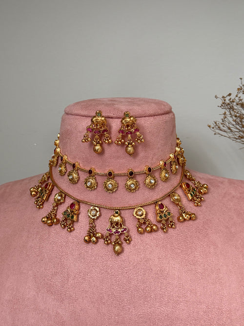 Kudrat Kashmir double Necklace Set