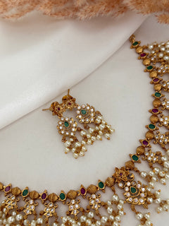 Ruby and Green Gold necklace Set
