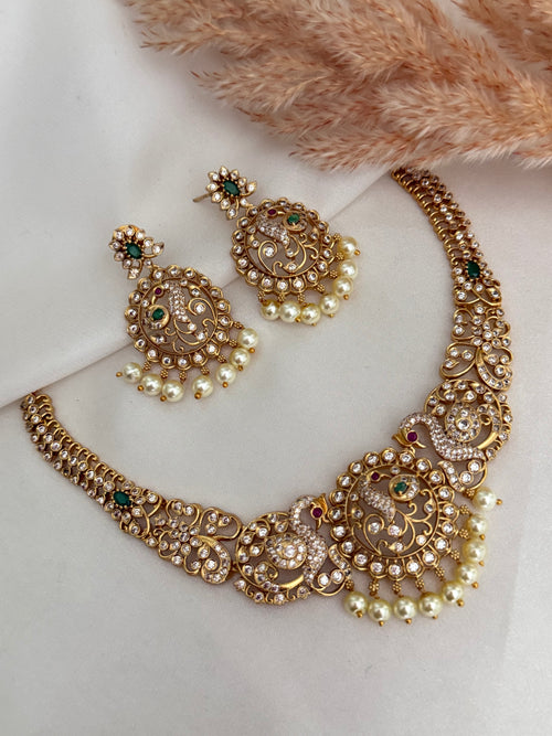 South Indian polki Necklace Set