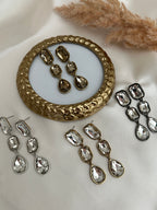 Uncut kundan drop earrings