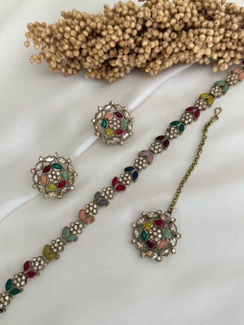 Polki sleek necklace with studs