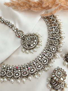 Pearl mirror Necklace Set