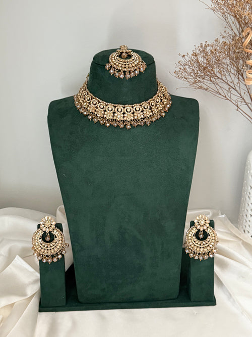 Pearl Polki Necklace Set