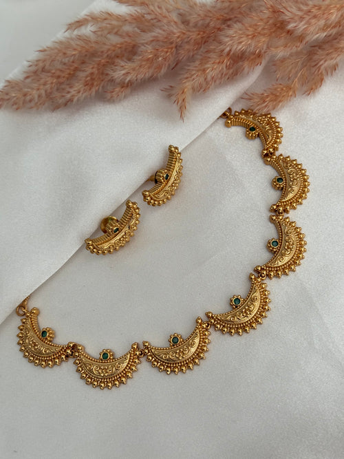 Chand Gold Choker/necklace Set