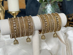 Antique tone jhumki Bangles set