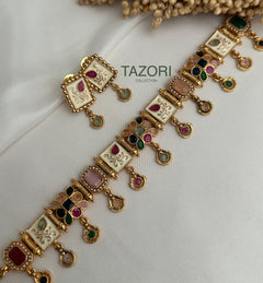 Multicolour Polki Choker Set