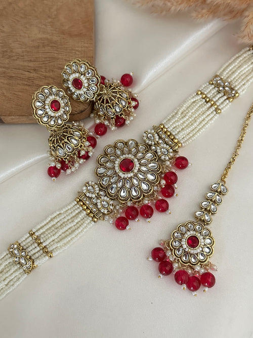 Pearl Kundan Choker Set