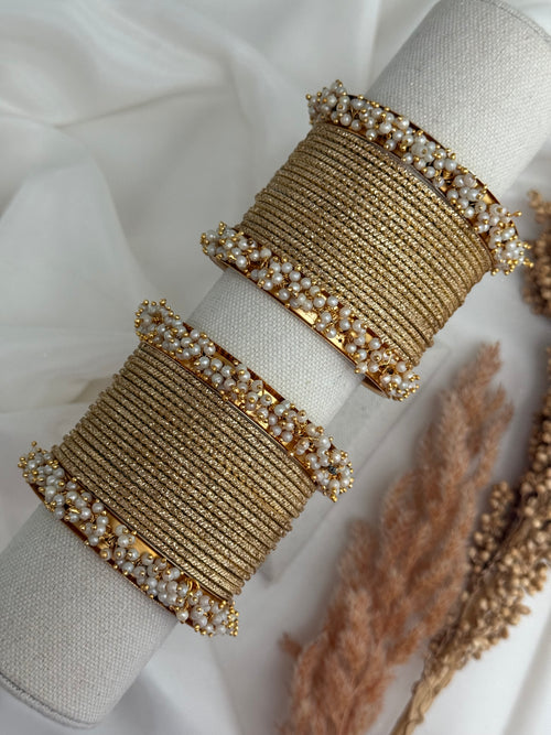 Pearl Gold bangles set