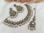 Mirror pearl choker/Necklace Set