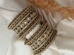 Antique Gold stone bangle Set