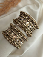 Antique Gold stone bangle Set