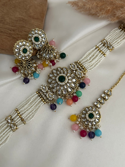 Pearl Kundan Choker Set