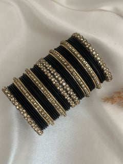 Antique Gold stone Bangle Set