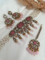 Semi Bridal Pink Victorian choker Set
