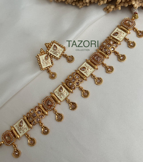 Multicolour Polki Choker Set