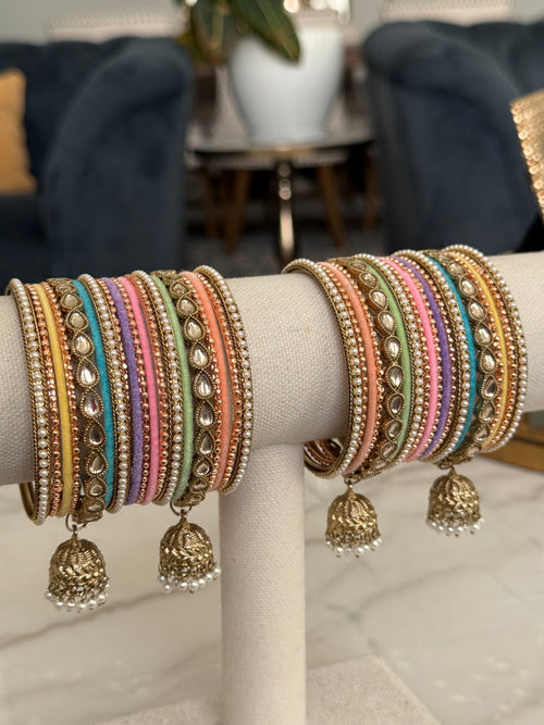 Pastel multicolor bangles Set