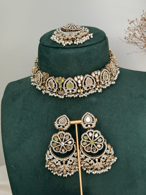 Mirror Pearl Choker Set