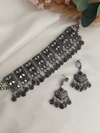 Oxidized mirror Choker Set