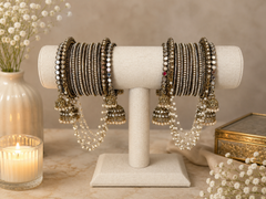 Jhumki pearl Bangle Set