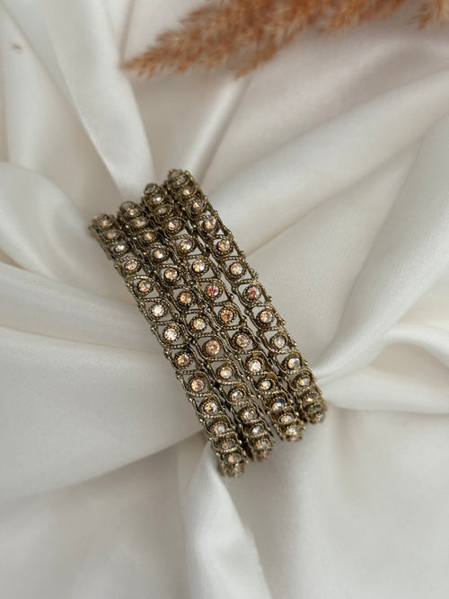Gold stone Bangle Set