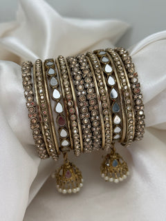Polki x mirror bangles Set