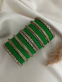 Antique Gold stone Bangle Set