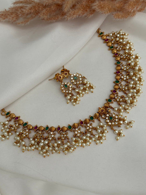 Ruby and Green Gold necklace Set