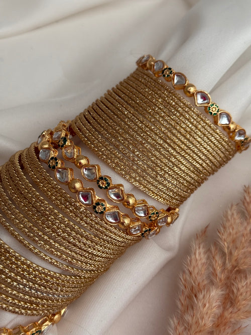 Kundan Gold bangles set