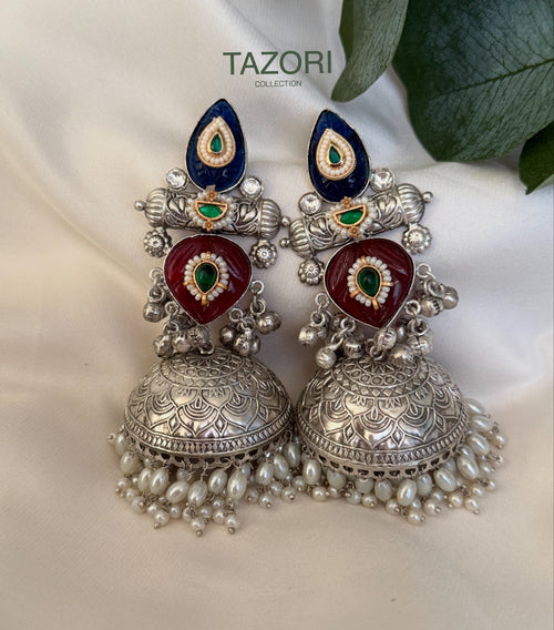 German silver Oxidized Earrings