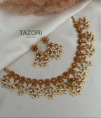 Ruby Pink and Green Gold Choker Set