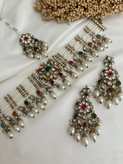Multicolor Kundan Choker Set