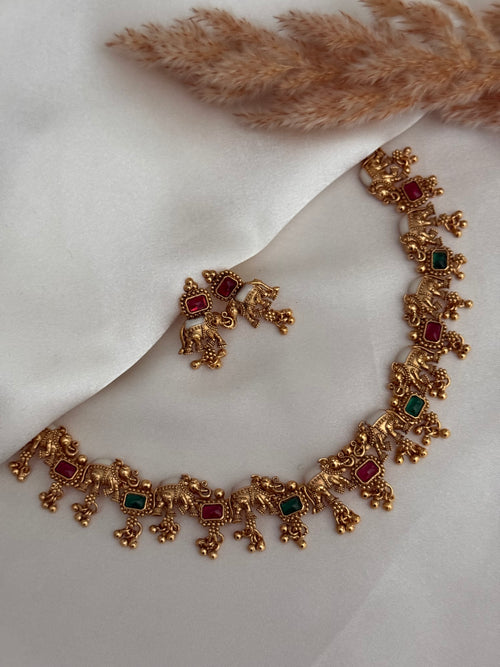 Elephant Antique Necklace Set