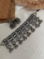 Oxidized mirror Choker Set
