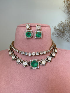 Heera Diamond double Necklace Set