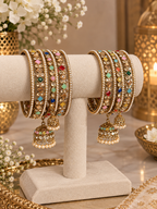 Multicolor jhumki bangles set