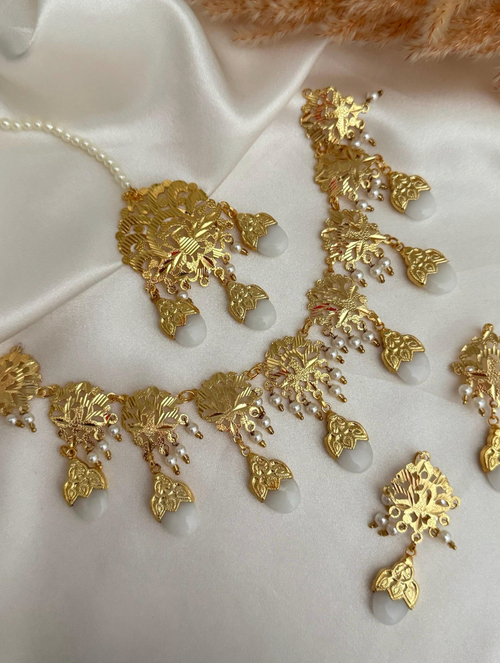 White Traditional Dabka Set