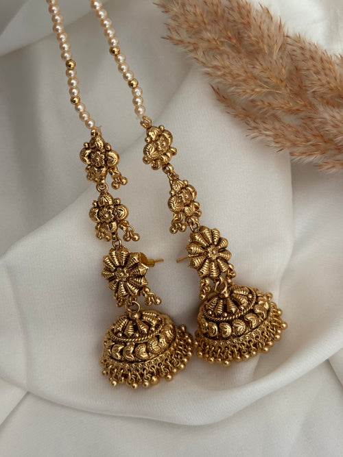 Gold single jhumki Earrings