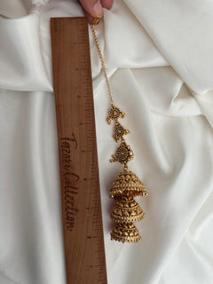 Gold triple jhumki Earrings